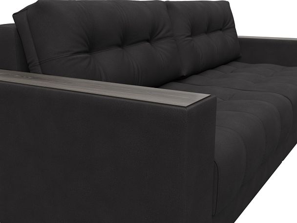 Диван прямой с декором Лига-049 НПБ Замша коричневый - Вид 4